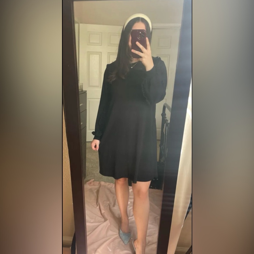 Cherish Black Long Sleeve Dress